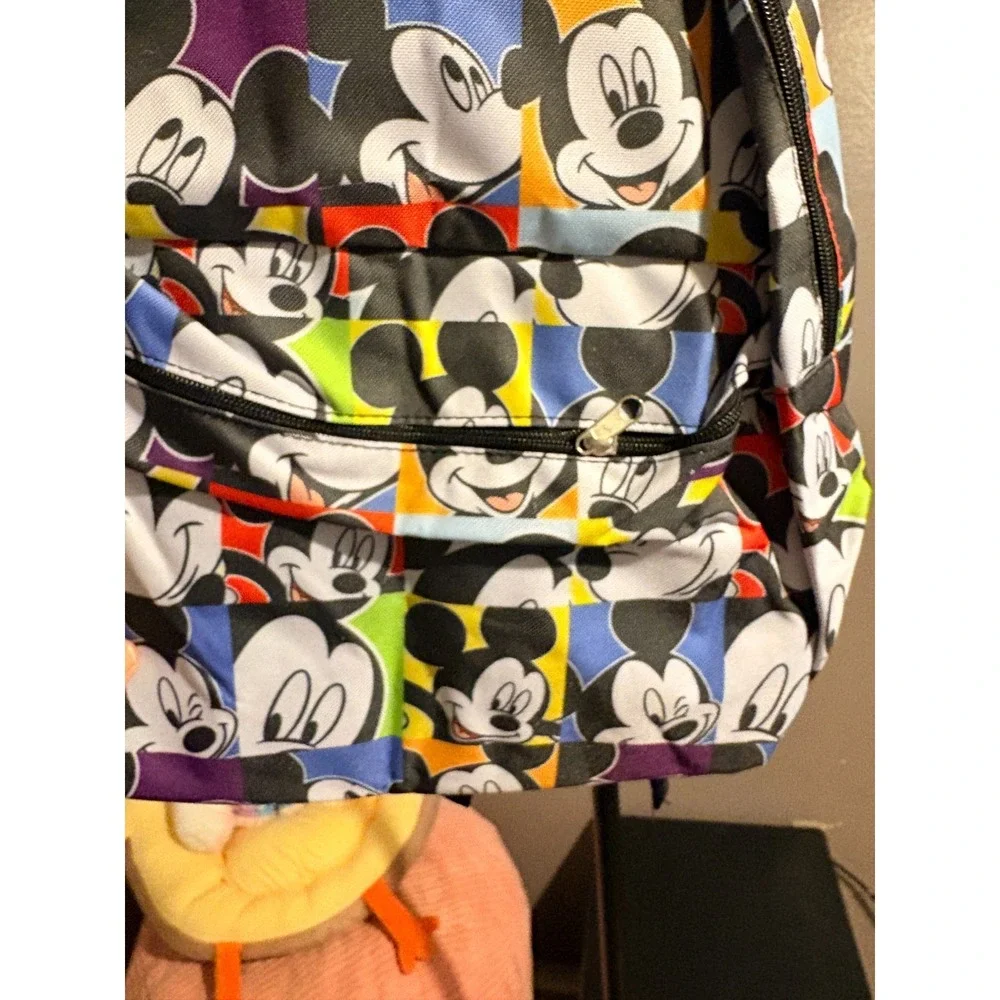 Back to School Backpack - Mickey Mouse!! Black, Med Siz Backpack Front Pocket
